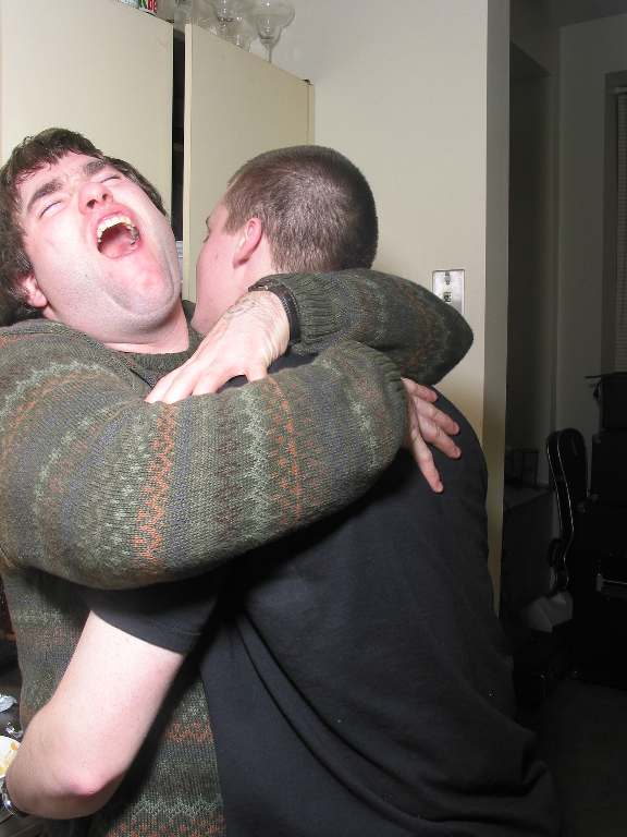 Wrestling with a friend  Dec 2003 